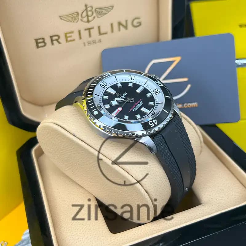 ساعت مردانه برایتلینگ سوپر اوشن اتومات سیلور مشکی Breitling Superocean Automatic Silver Black — تصویر ۱۲