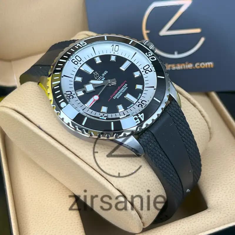 ساعت مردانه برایتلینگ سوپر اوشن اتومات سیلور مشکی Breitling Superocean Automatic Silver Black — تصویر ۳