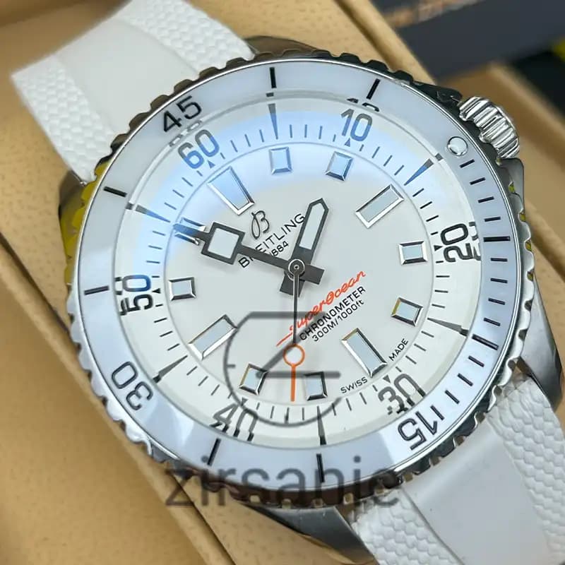 ساعت مردانه برایتلینگ سوپر اوشن اتومات تمام سفید Breitling Superocean Automatic Full White — تصویر ۴