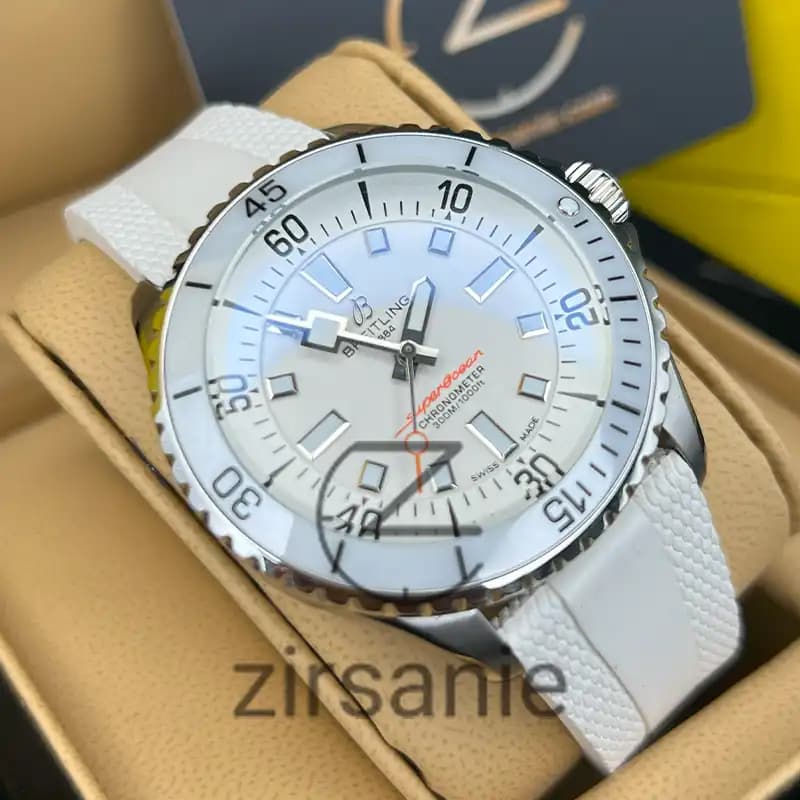 ساعت مردانه برایتلینگ سوپر اوشن اتومات تمام سفید Breitling Superocean Automatic Full White — تصویر ۳