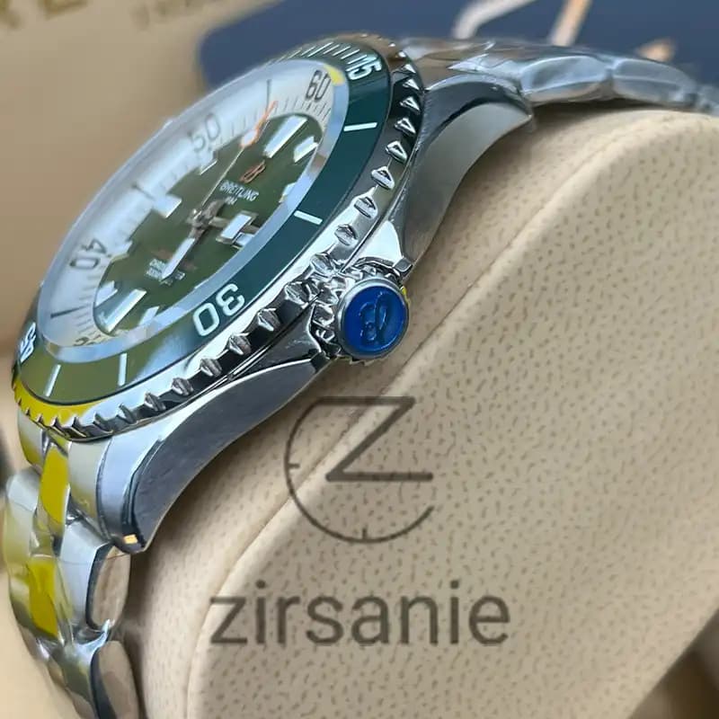 ساعت مردانه برایتلینگ سوپر اوشن اتومات سیلور صفحه سبز Breitling Superocean Automatic Silver Green Screen — تصویر ۷