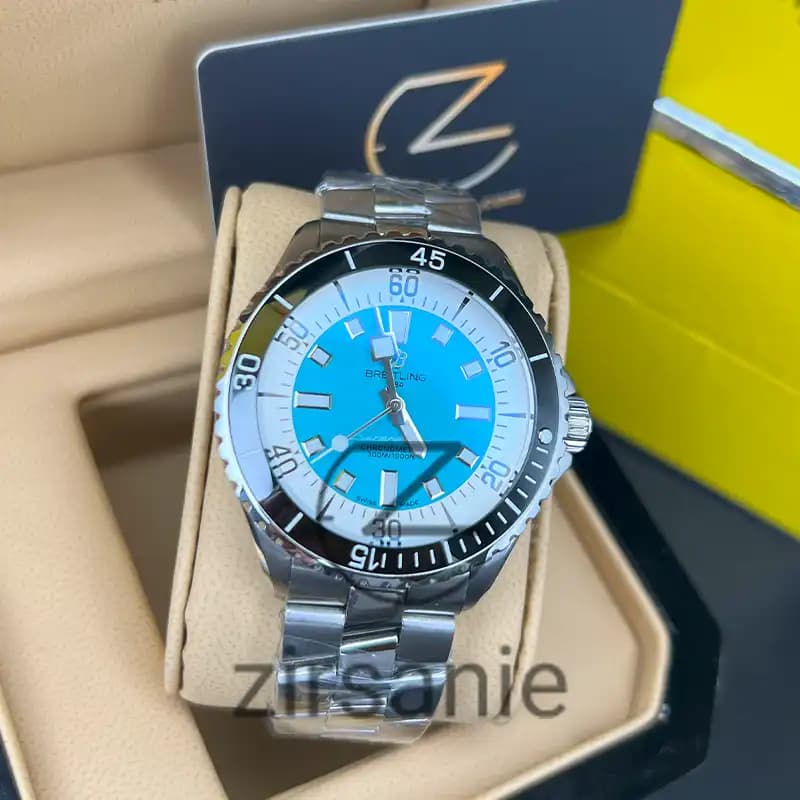 ساعت مردانه برایتلینگ سوپر اوشن اتومات سیلور صفحه تیفانی Breitling Superocean Automatic Silver Tiffany Screen — تصویر ۱۰
