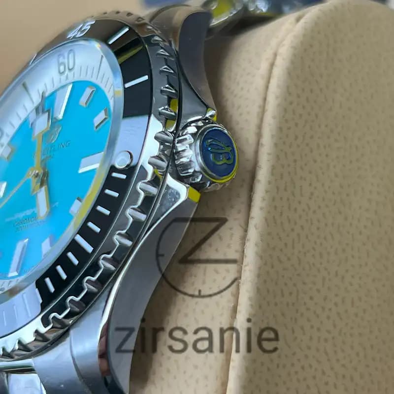 ساعت مردانه برایتلینگ سوپر اوشن اتومات سیلور صفحه تیفانی Breitling Superocean Automatic Silver Tiffany Screen — تصویر ۵
