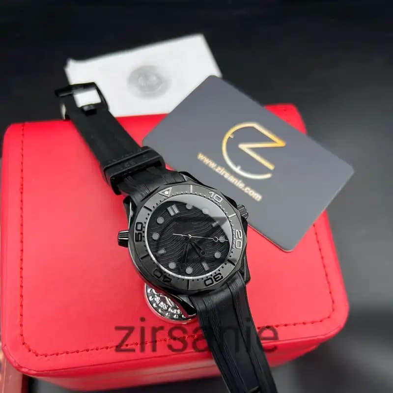 ساعت مچی مردانه امگا سیمستر اتومات فول مشکی ذغالی Omega Seamaster Automatic Co Axial Full Charcoal Black — تصویر ۵