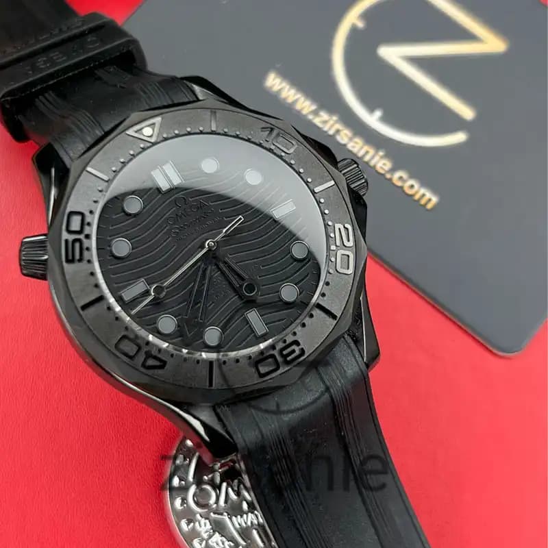 ساعت مچی مردانه امگا سیمستر اتومات فول مشکی ذغالی Omega Seamaster Automatic Co Axial Full Charcoal Black — تصویر ۶