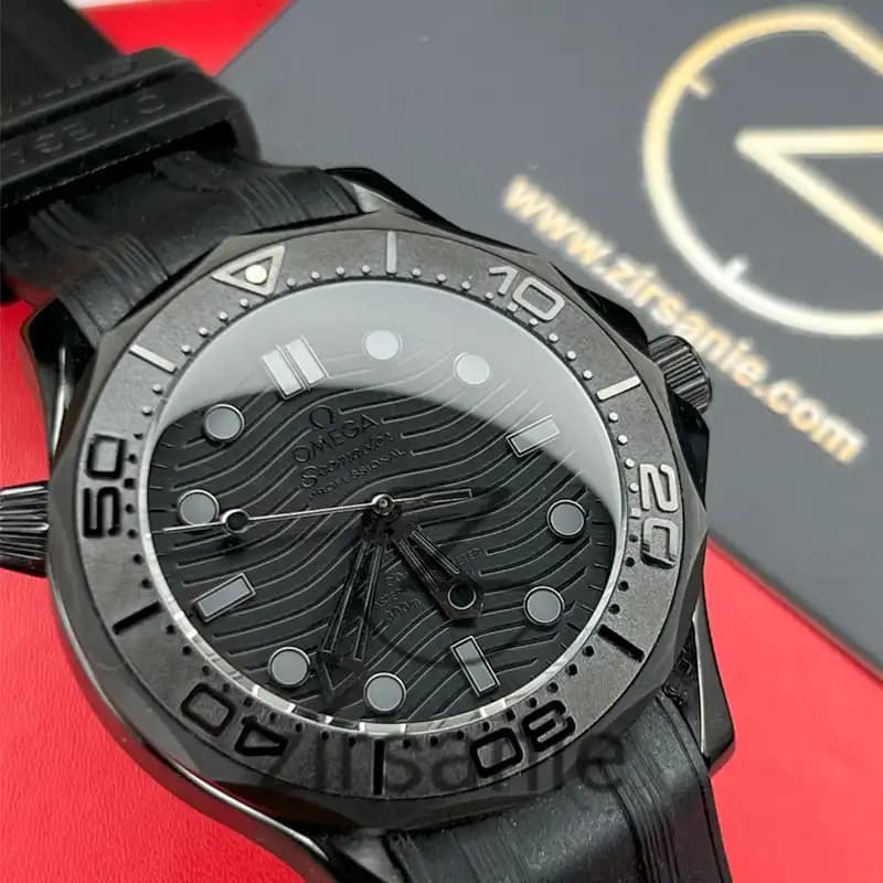 ساعت مچی مردانه امگا سیمستر اتومات فول مشکی ذغالی Omega Seamaster Automatic Co Axial Full Charcoal Black — تصویر ۷