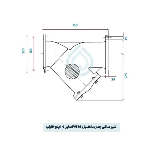 شیر صافی 4 اینچ فاراب چدن داکتیل PN16 — تصویر ۵