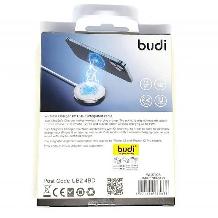 شارژر بی سیم 10 واتی BUDI M8J3700 SLV — تصویر ۶