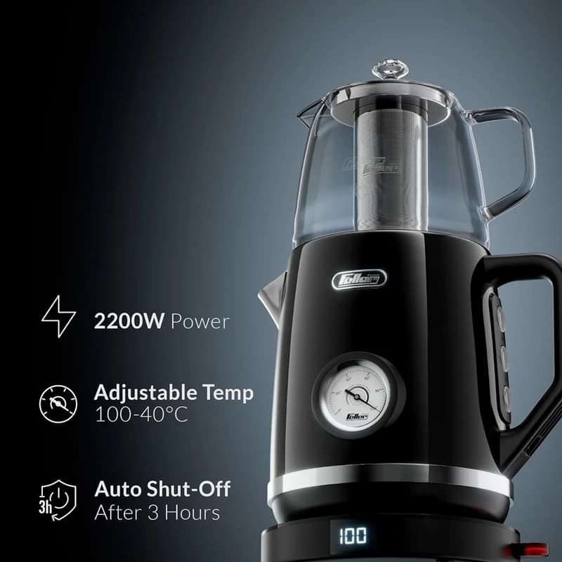 چای ساز روی هم فلر مدل TS290 مشکی — تصویر ۳