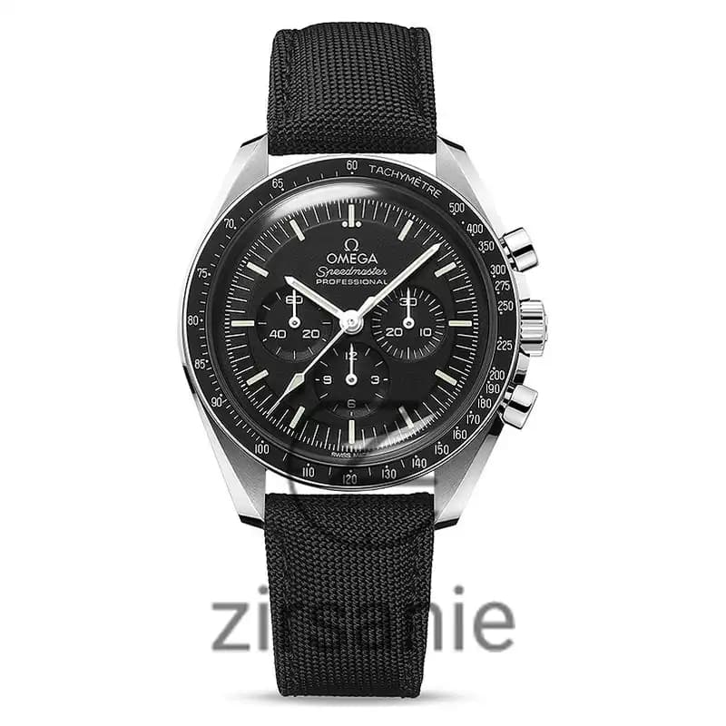ساعت مچی مردانه امگا اسپید مستر بند چرم مشکی Omega SpeedMaster Leather Strap Black — تصویر ۸