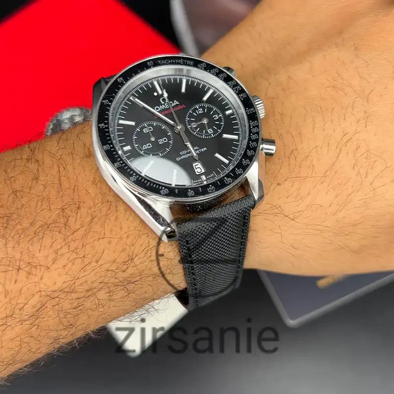 ساعت مچی مردانه امگا اسپید مستر بند چرم مشکی Omega SpeedMaster Leather Strap Black — تصویر ۷