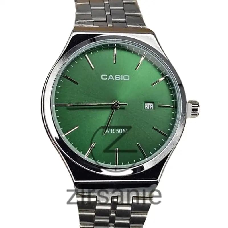 ساعت مچی مردانه کاسیو کلاسیک سیلور صفحه سبز Casio Classic Silver Green Screen