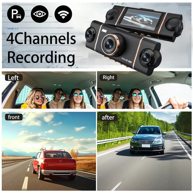 دوربین ثبت وقایع خودرو مدل چهار لنز کد D65 WIFI — تصویر ۴