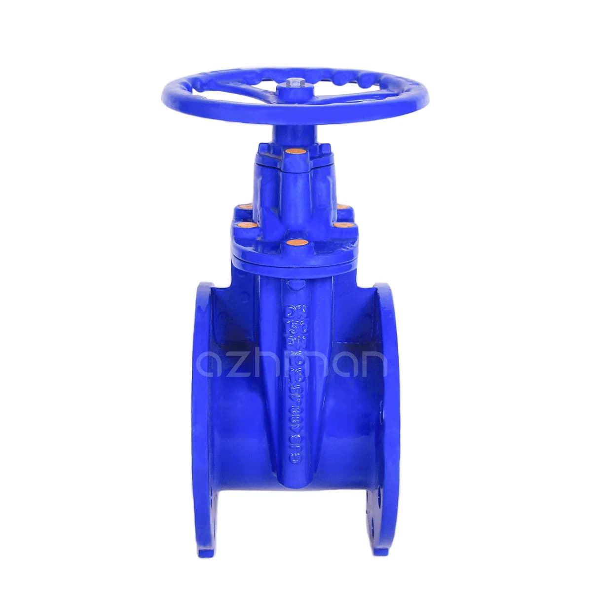 شیر فلکه کشویی زبانه لاستیکی 6 اینچ چدنی آژمان