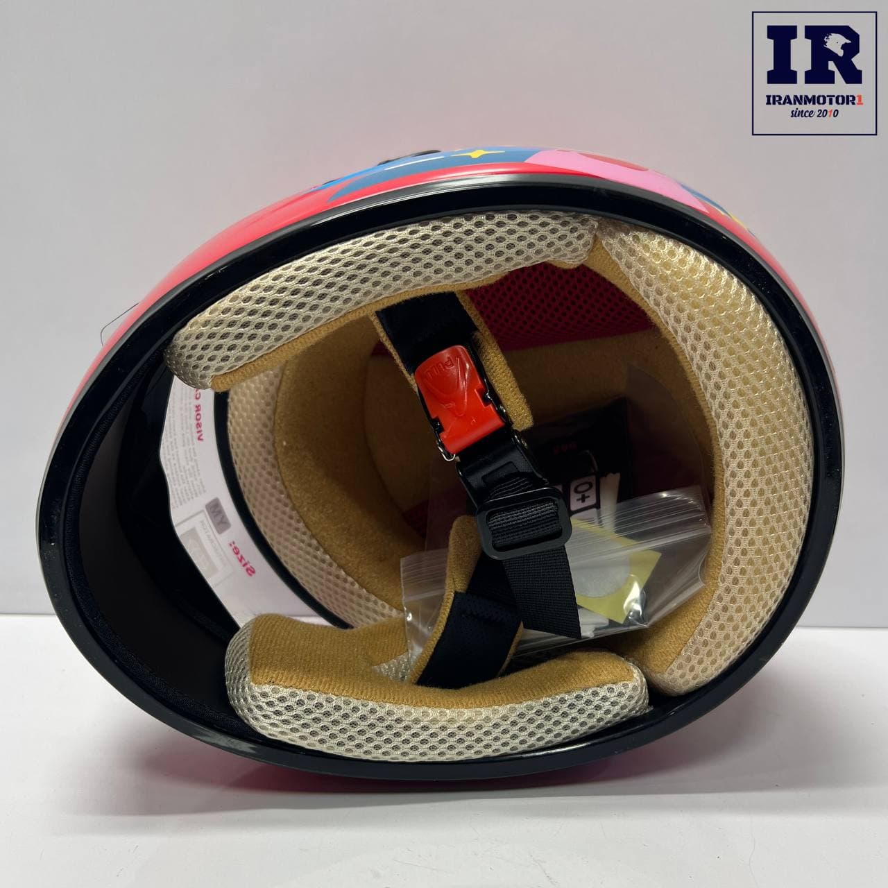 کلاه کاسکت بچگانه فک ثابت ردلاین redline کد 906 قرمز طرح خرگوش — تصویر ۵