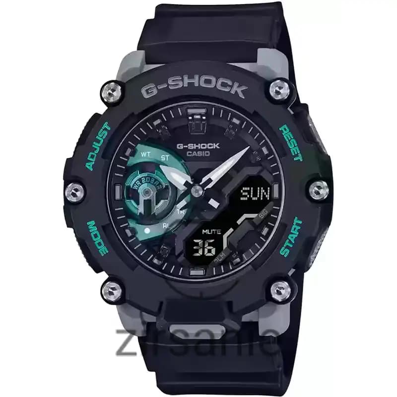 ساعت مچی مردانه کاسیو جی شاک مشکی سبز Casio G-Shock Ga-2200 Black Green