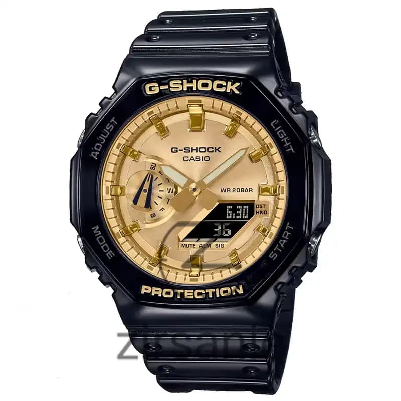 ساعت مچی مردانه کاسیو جی شاک مشکی طلایی Casio G-Shock Ga-2100 Black Golden
