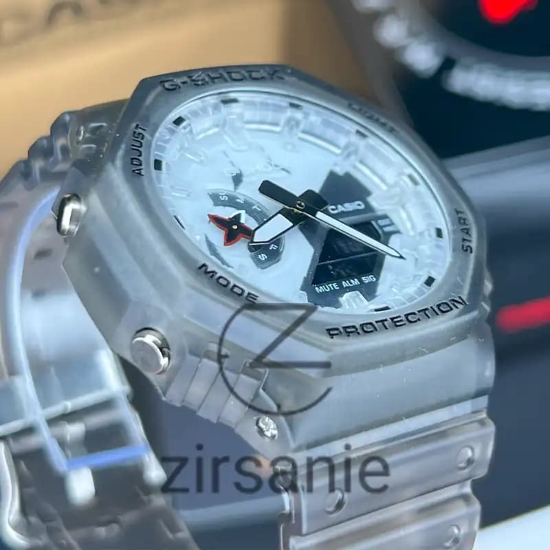 ساعت مچی مردانه کاسیو جی شاک نینجا طوسی سفید Casio G-Shock Ga-2100 Ninja Gray White — تصویر ۴