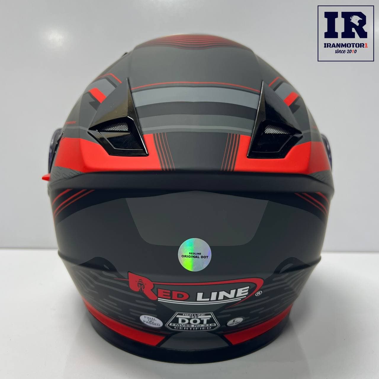 کلاه کاسکت فک متحرک ردلاین Redline کد 939 خاکستری قرمز — تصویر ۱۰