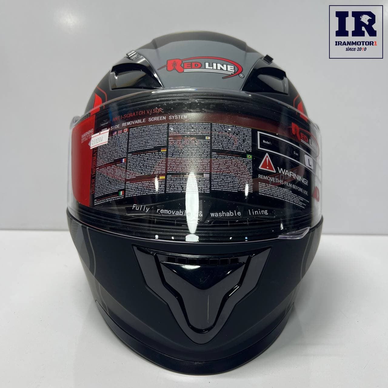 کلاه کاسکت فک متحرک ردلاین Redline کد 939 خاکستری قرمز — تصویر ۳