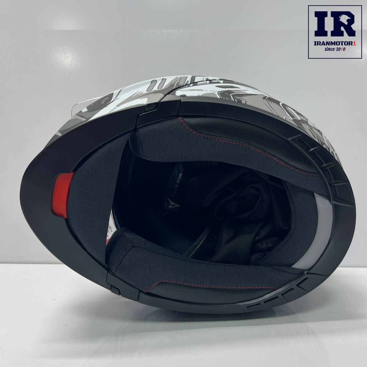 کلاه کاسکت فک متحرک ردلاین Redline کد 939 سفید طوسی روشن — تصویر ۵
