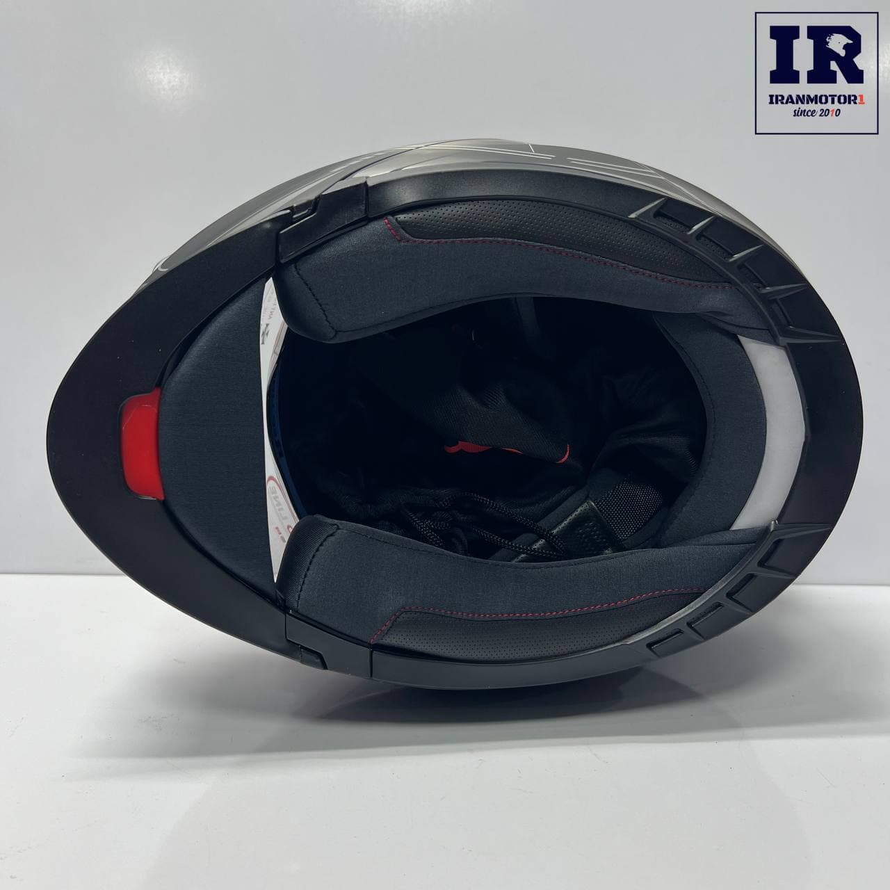 کلاه کاسکت فک متحرک ردلاین Redline کد 939 مشکی خط خاکستری — تصویر ۱۱