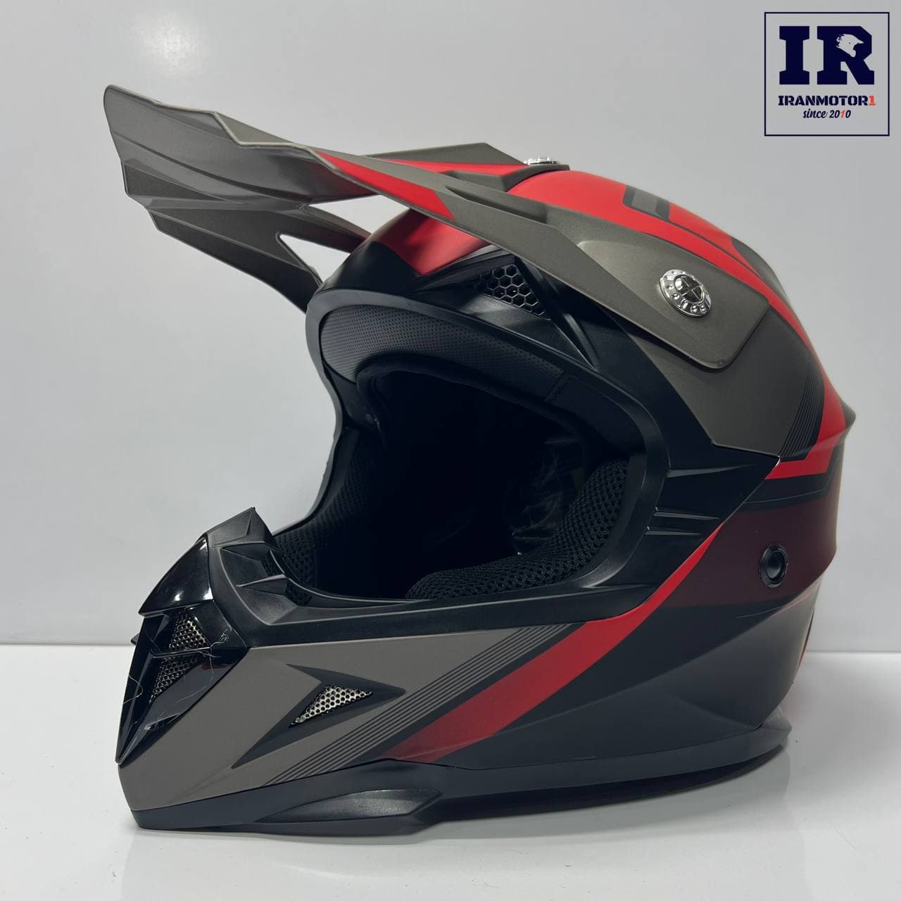 کلاه کاسکت کراسی ردلاین redline کد 750 مشکی قرمز — تصویر ۲