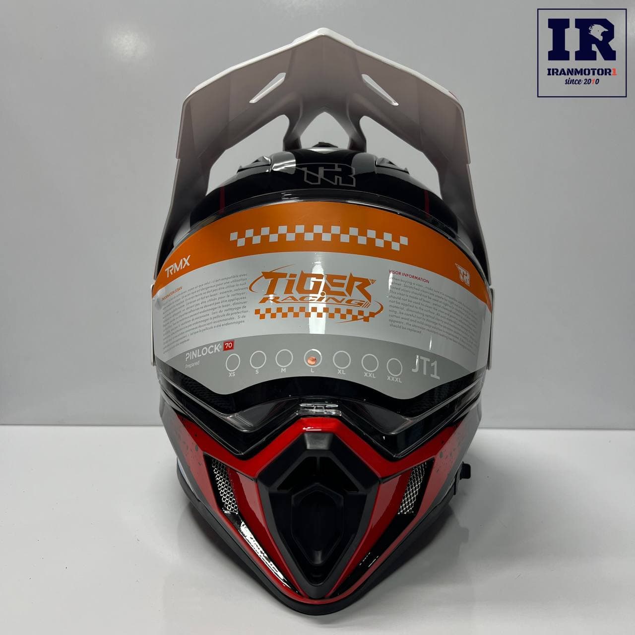 کلاه کاسکت اندرویی تایگر Tiger jt1 – سفید قرمز مشکی — تصویر ۸