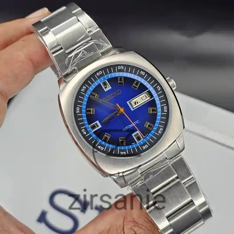 ساعت مچی مردانه سیکو مربعی اتوماتیک سیلور صفحه آبی Seiko Re Craft Automatic Silver Blue Screen — تصویر ۵