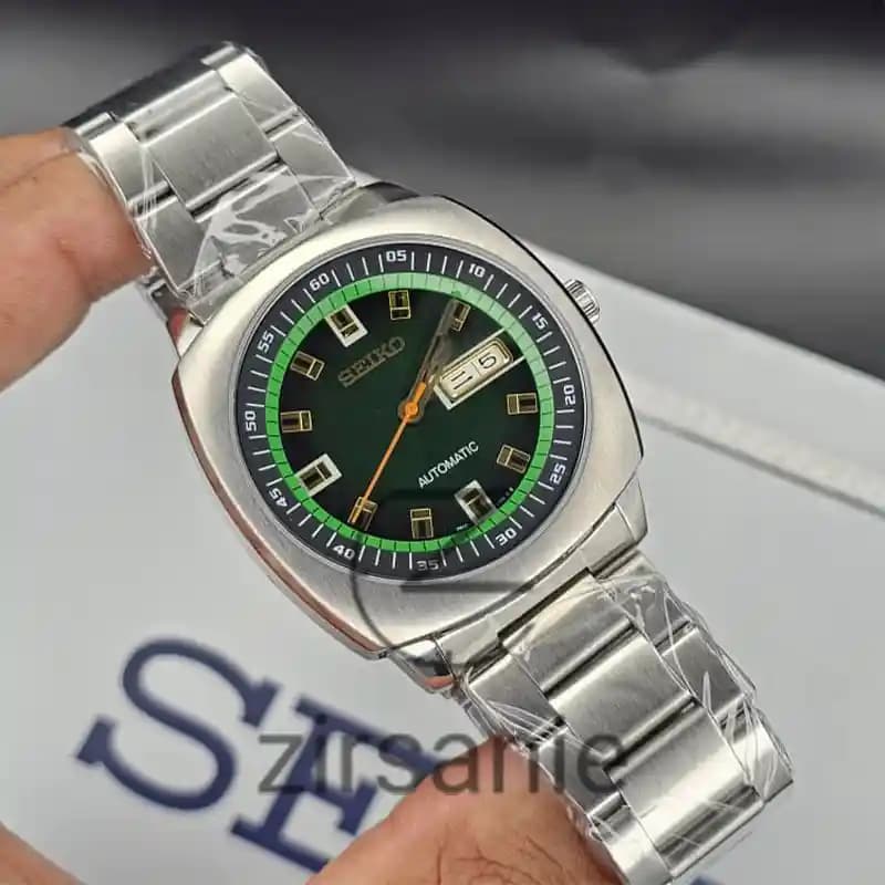 ساعت مچی مردانه سیکو مربعی اتوماتیک سیلور صفحه سبز Seiko Re Craft Automatic Silver Green Screen — تصویر ۲