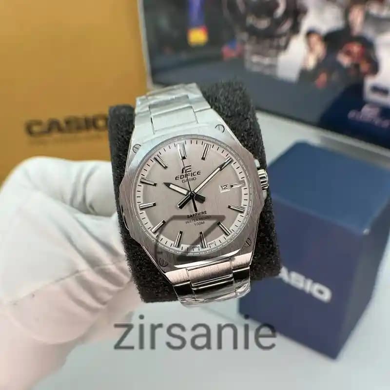 ساعت مچی مردانه ادیفایس کاسیو سیلور صفحه سفید Edifice Casio Silver White Screen — تصویر ۲