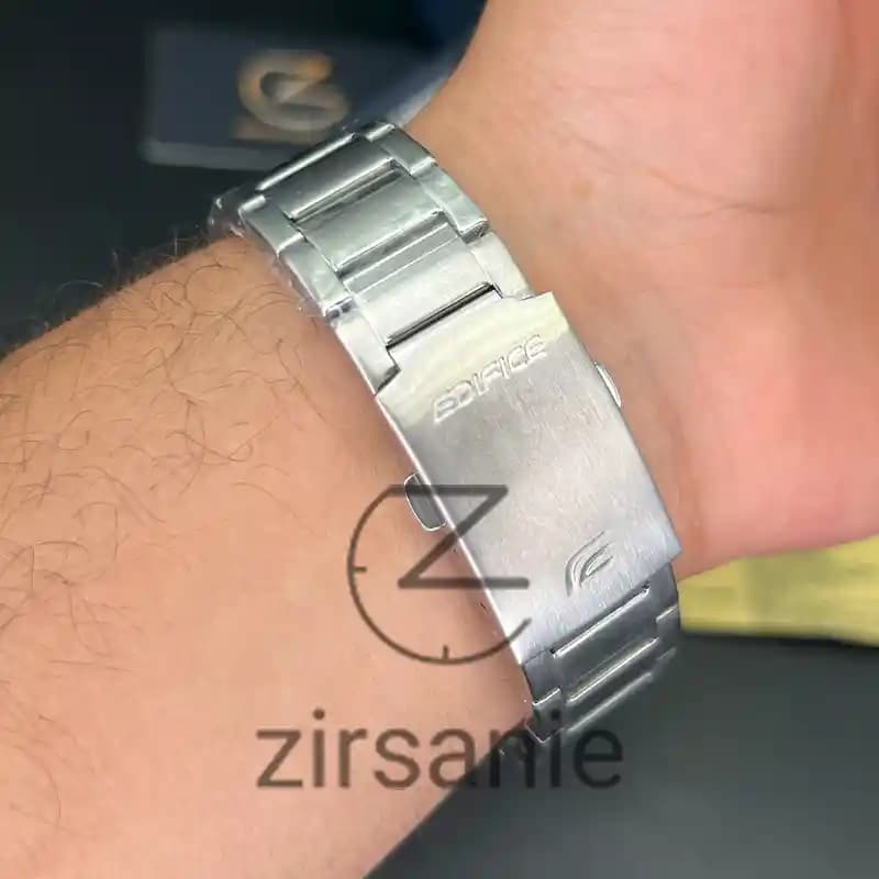 ساعت مچی مردانه ادیفایس کاسیو سیلور صفحه مشکی Edifice Casio Silver Black Screen — تصویر ۷