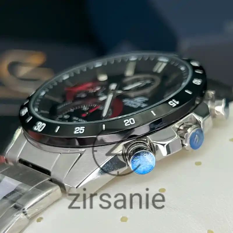 ساعت مچی مردانه ادیفایس کاسیو سیلور صفحه مشکی Edifice Casio Silver Black Screen — تصویر ۴