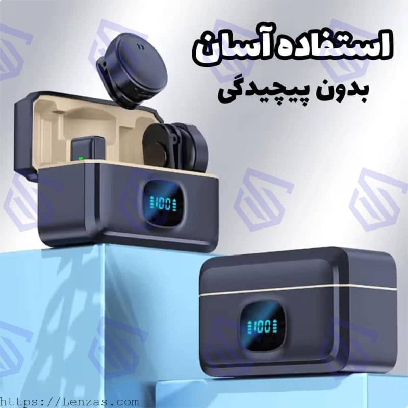 میکروفون بی سیم مدل M9-PRO دو کاربره مناسب گوشی آیفون — تصویر ۶