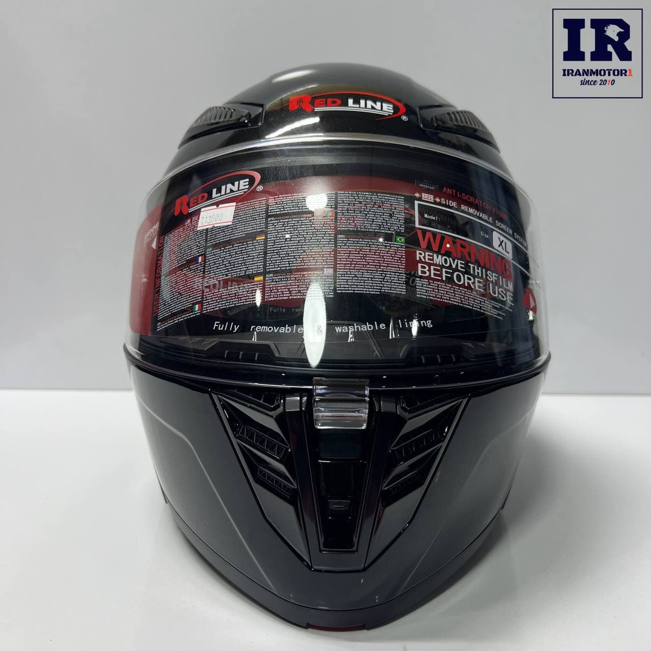 کلاه کاسکت فک متحرک ردلاین Redline کد 960 مشکی براق — تصویر ۹