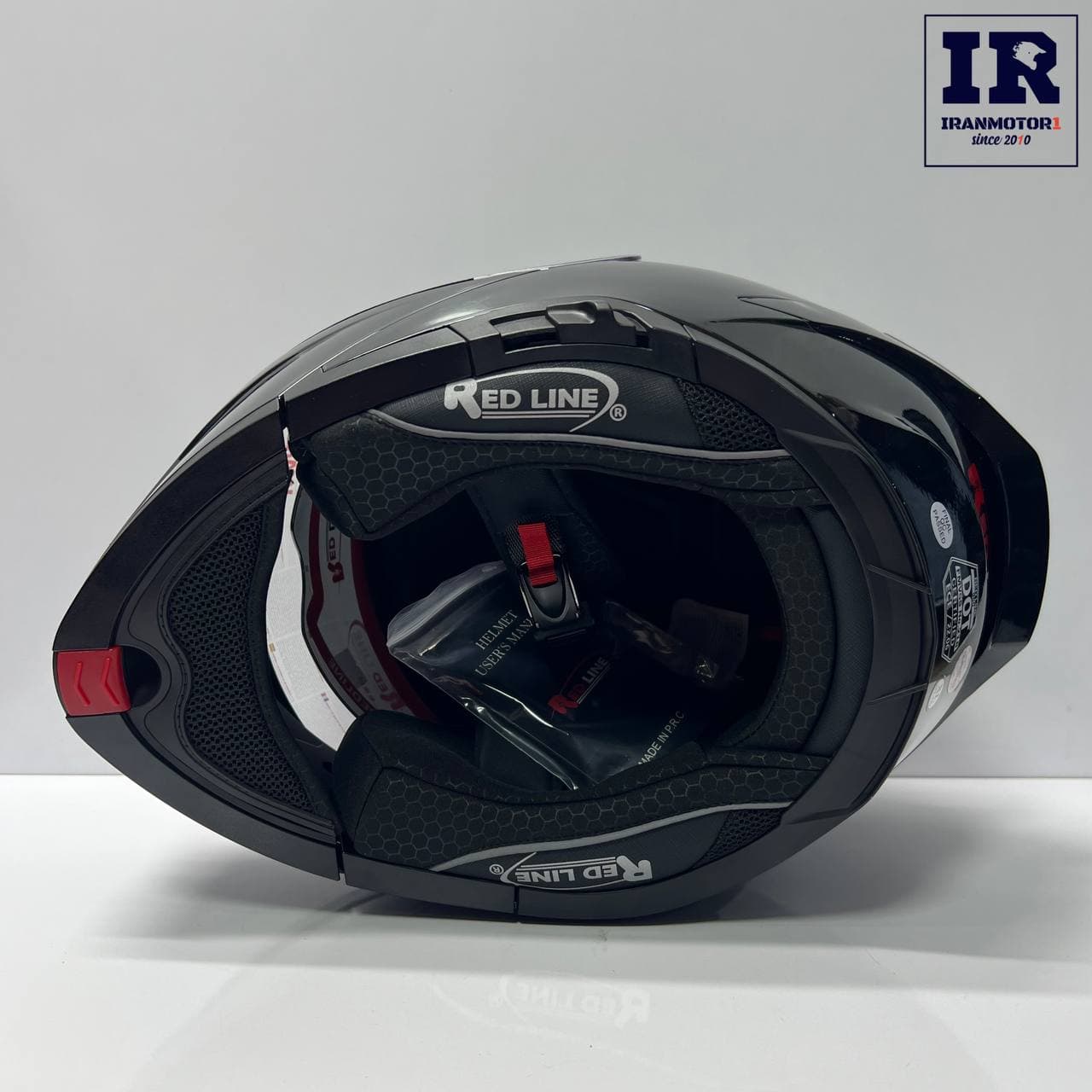 کلاه کاسکت فک متحرک ردلاین Redline کد 960 مشکی براق — تصویر ۱۱