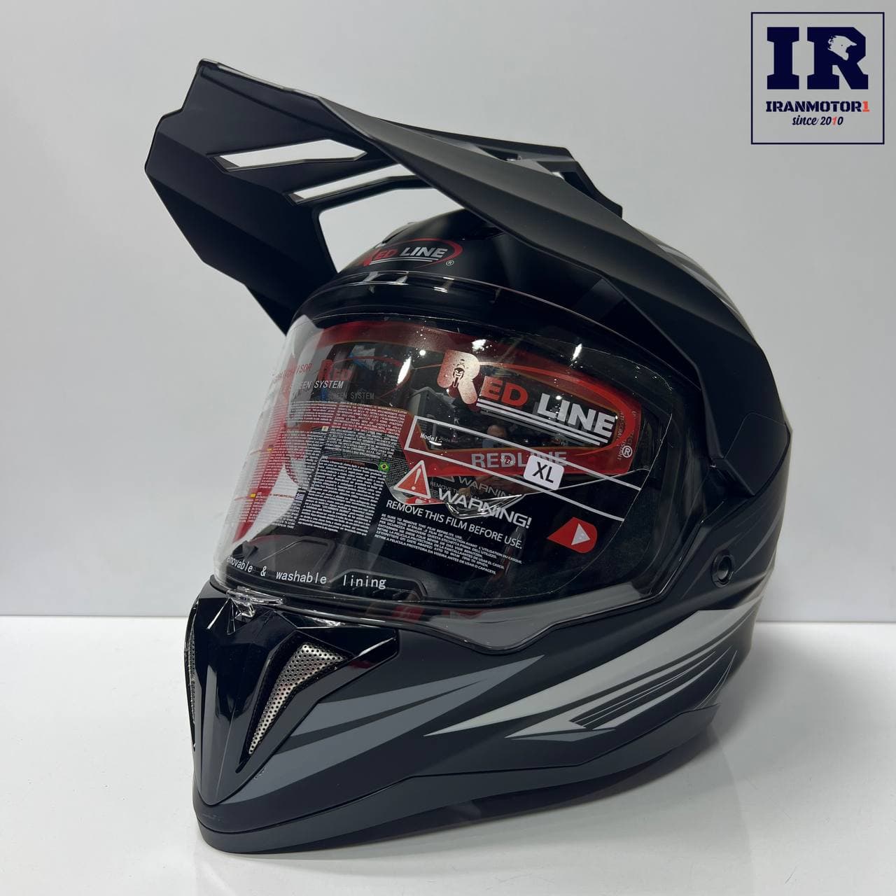 کلاه کاسکت اندرویی ردلاین Redline کد 760 مشکی خاکستری — تصویر ۸