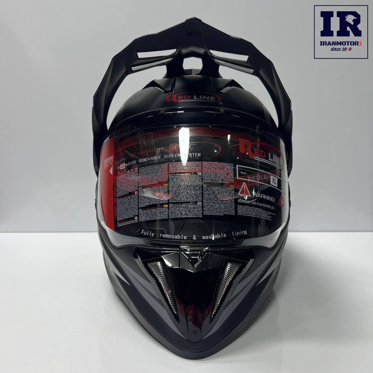 کلاه کاسکت اندرویی ردلاین Redline کد 760 مشکی خاکستری — تصویر ۳