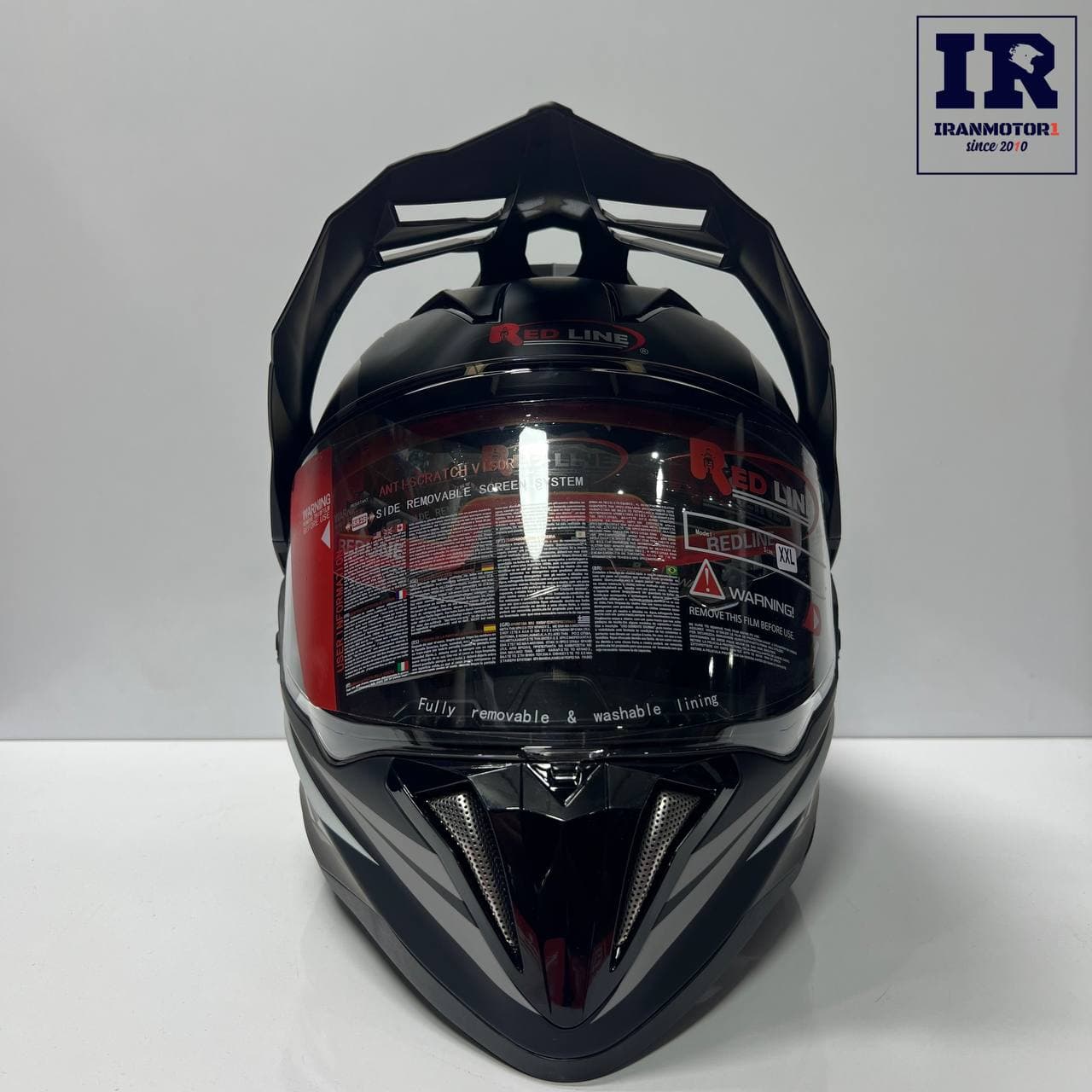 کلاه کاسکت اندرویی ردلاین Redline کد 760 مشکی طوسی — تصویر ۳