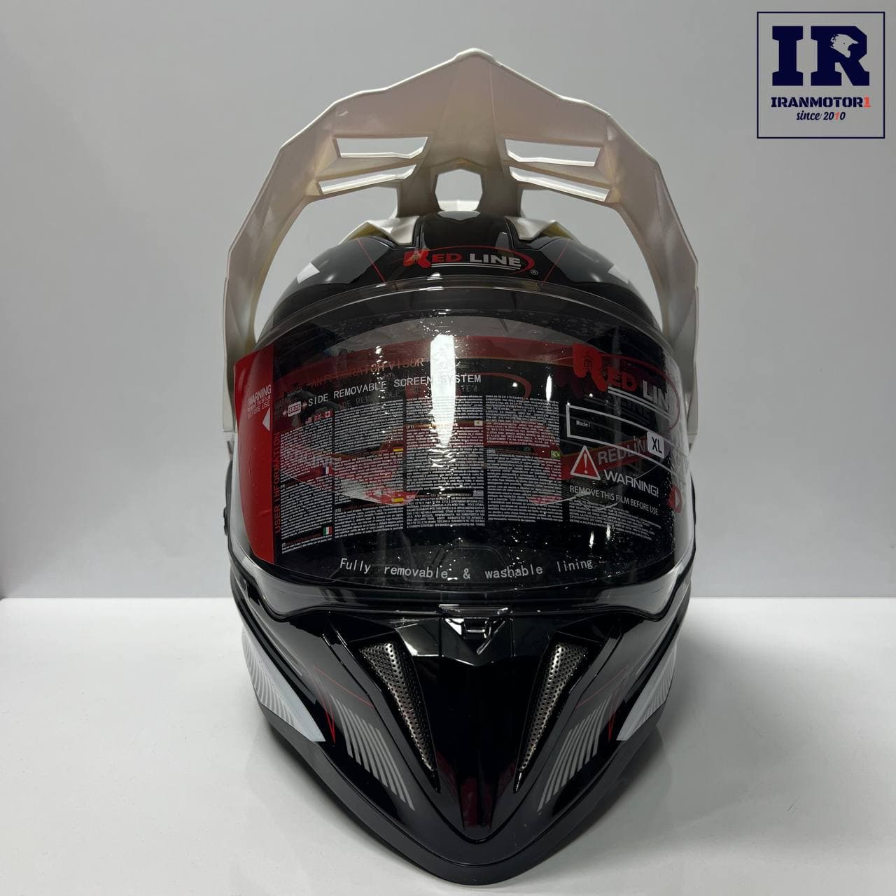 کلاه کاسکت اندرویی ردلاین Redline کد 760 سفید مشکی — تصویر ۹