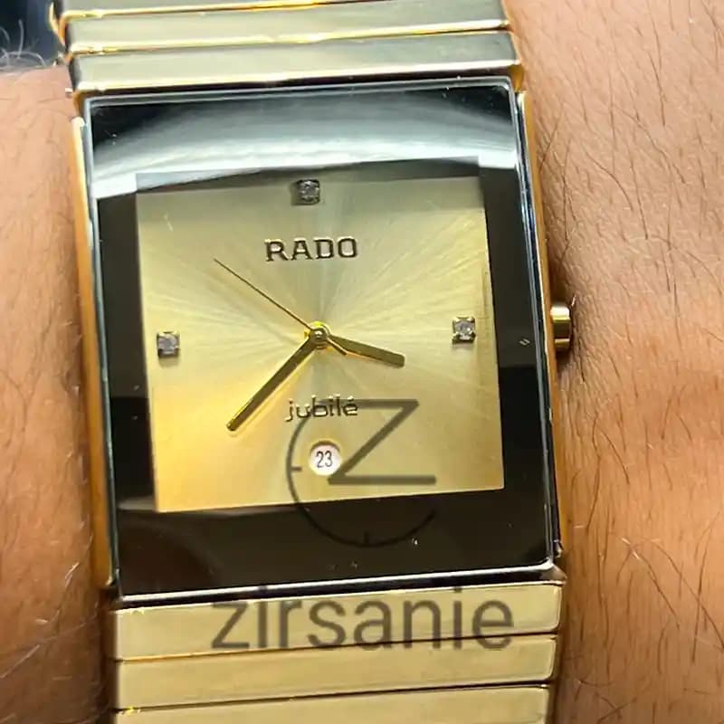 ساعت مچی مردانه رادو سرامیکی مستطیلی طلایی Rado Ceramici Rectangular Golden — تصویر ۸