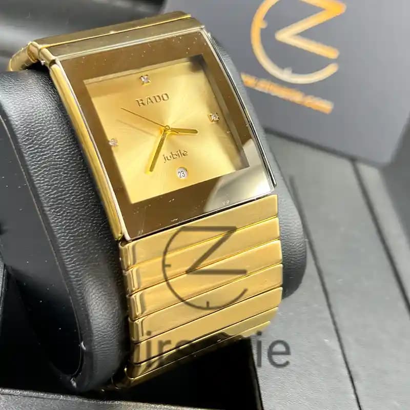 ساعت مچی مردانه رادو سرامیکی مستطیلی طلایی Rado Ceramici Rectangular Golden — تصویر ۳