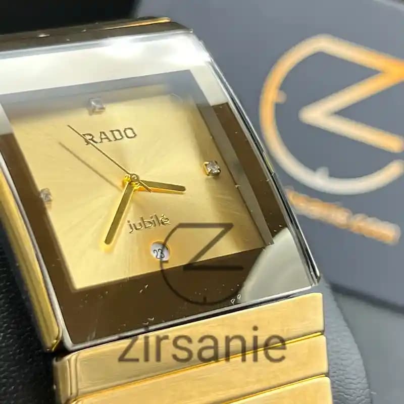 ساعت مچی مردانه رادو سرامیکی مستطیلی طلایی Rado Ceramici Rectangular Golden — تصویر ۴