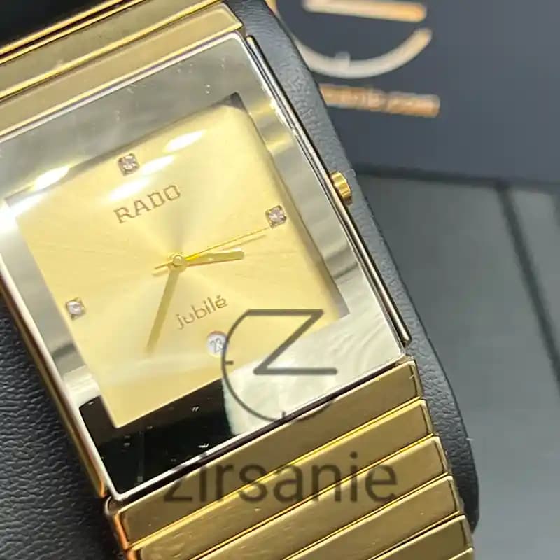 ساعت مچی مردانه رادو سرامیکی مستطیلی طلایی Rado Ceramici Rectangular Golden — تصویر ۵