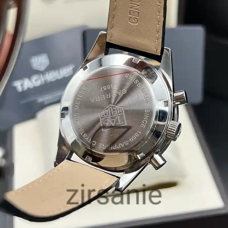 ساعت مچی مردانه تگ هویر کالیبر 5 بند چرم سیلور صفحه سبز Tag Heuer Caliber 5 Leather Strap Silver Green Screen — تصویر ۶