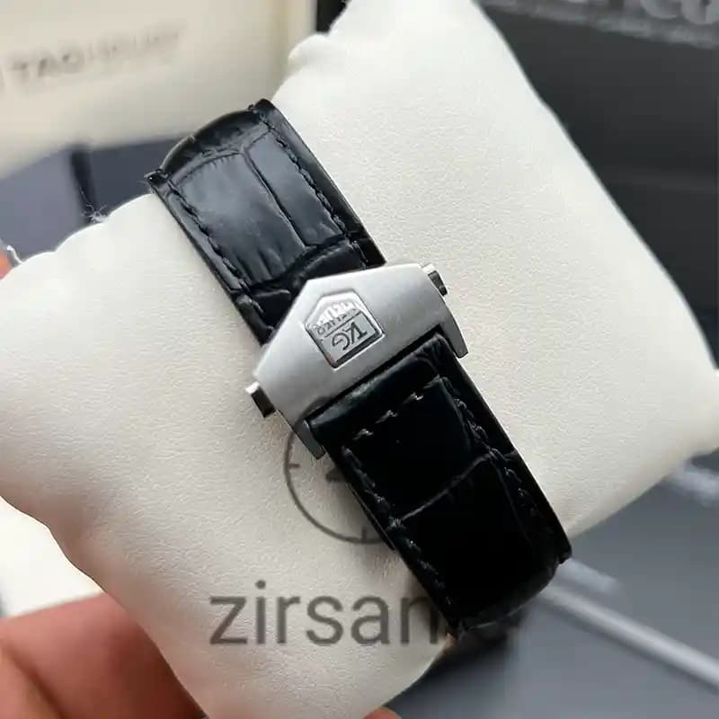 ساعت مچی مردانه تگ هویر کالیبر 5 اتوماتیک بند چرم سیلور صفحه مشکی Tag Heuer Caliber 5 Automatic Leather Strap Silver Black Screen — تصویر ۶