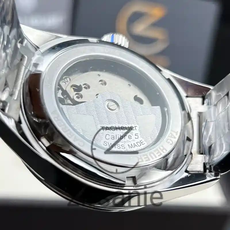 ساعت مچی مردانه تگ هویر کالیبر 5 GMT اتوماتیک سیلور صفحه سفید Tag Heuer Caliber 5 GMT Automatic Silver White Screen — تصویر ۷