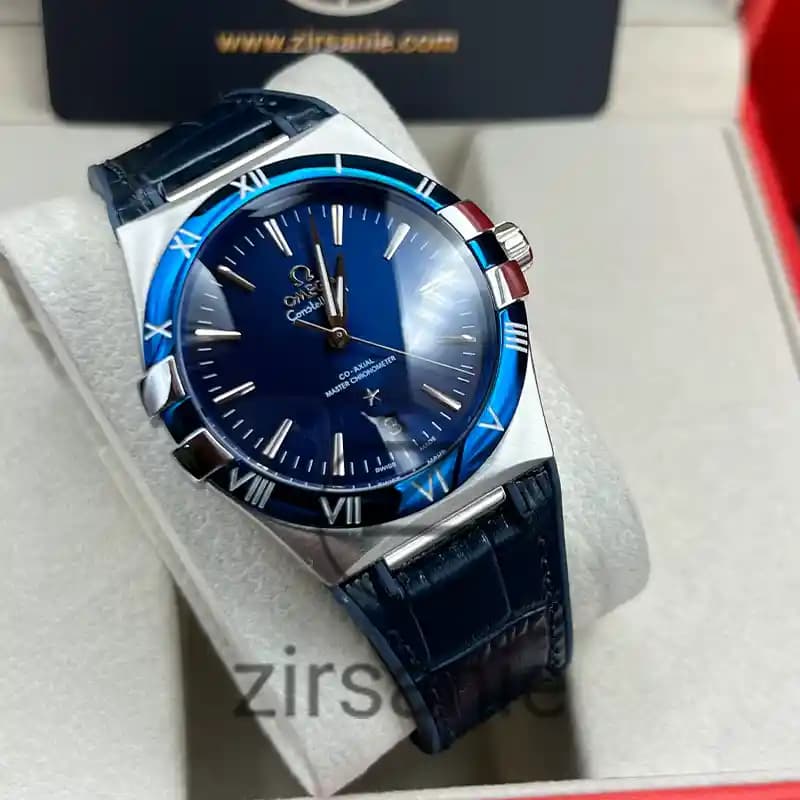 ساعت مچی مردانه امگا کانسلیشن اتوماتیک بند چرم سیلور‌ سرمه‌ای صفحه سرمه‌‌ای Omega Consitlition Automatic Leather Strap Silver Navy NavyScreen — تصویر ۱۰