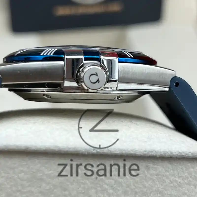ساعت مچی مردانه امگا کانسلیشن اتوماتیک بند چرم سیلور‌ سرمه‌ای صفحه سفید Omega Consitlition Automatic Leather Strap Silver Navy White Screen — تصویر ۷