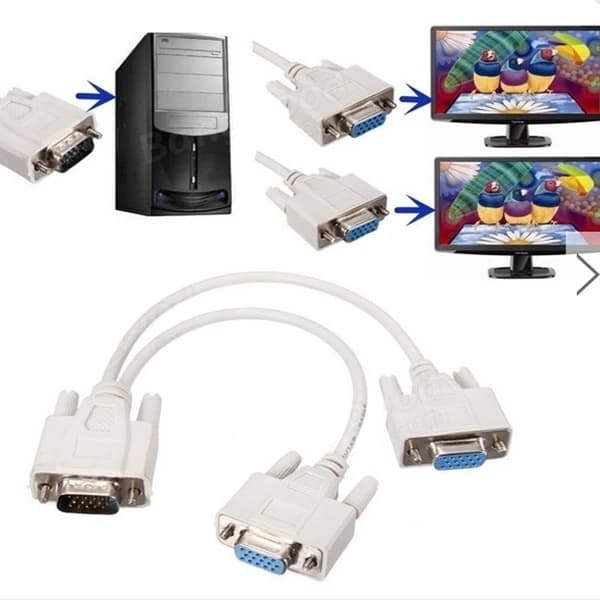 کابل تبدیل 1 به 2 VGA آراکو یک سر نر دو سر ماده